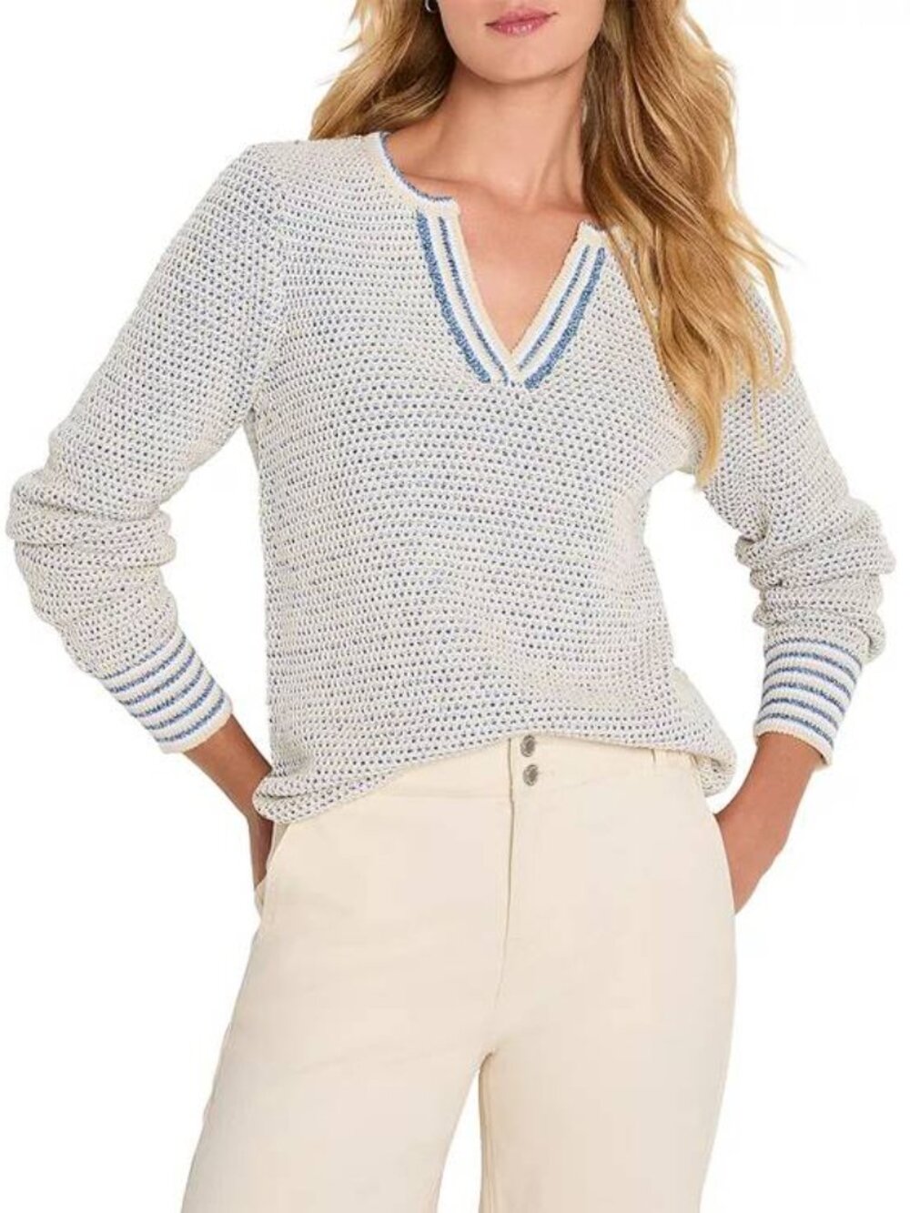 NEW NIC + ZOE Women’s V-Neck Knit Sweater